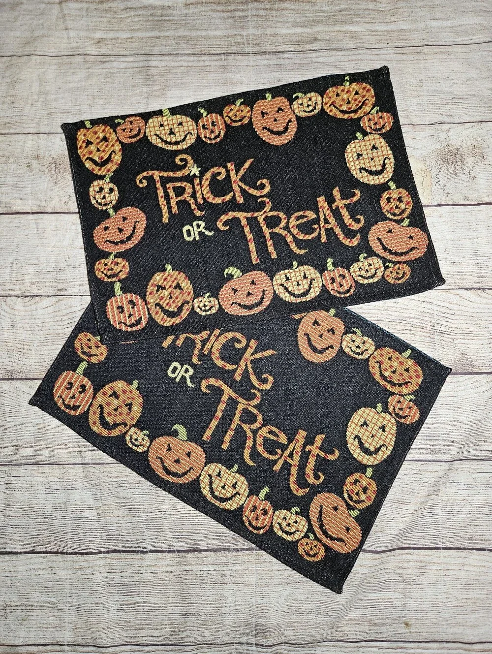 Trick or treat retro halloween tapestry placemats